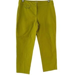 LOFT Green Yellow Cropped Pants Size 2